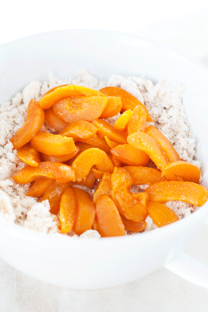 apricots in flour