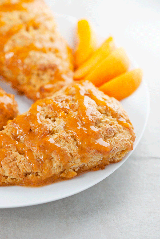 Apricot Scones With Honey Apricot Glaze