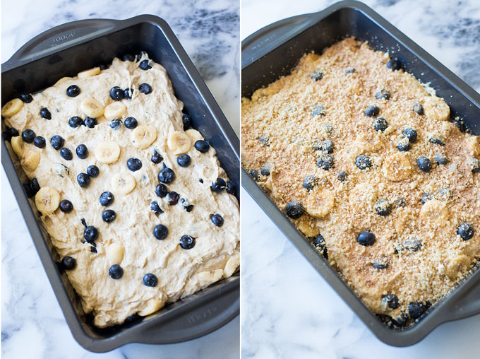 BLUEBERRY BANANA BREAD SQUARES