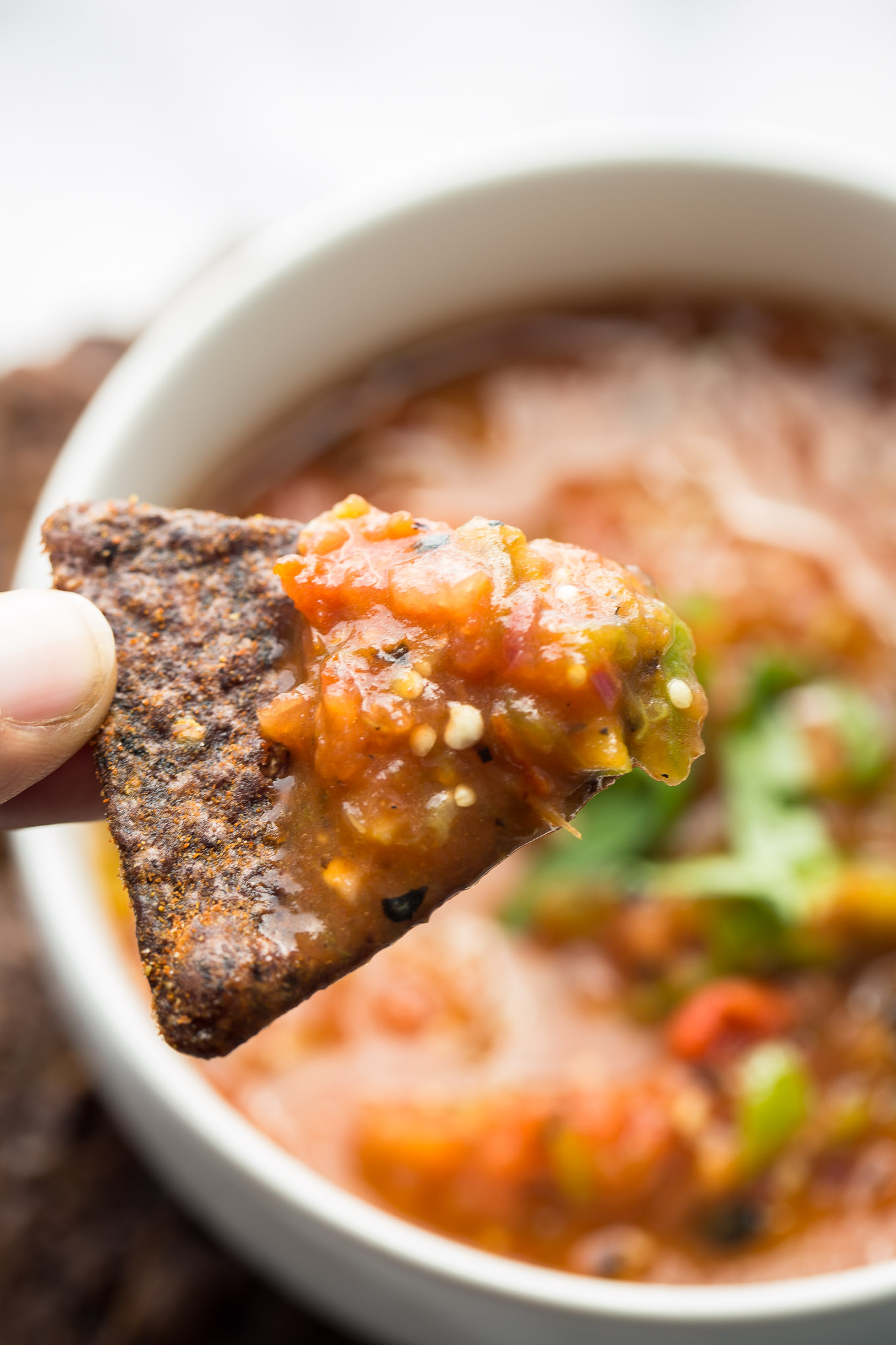 BLACKENED TOMATILLO AND TOMATO SALSA