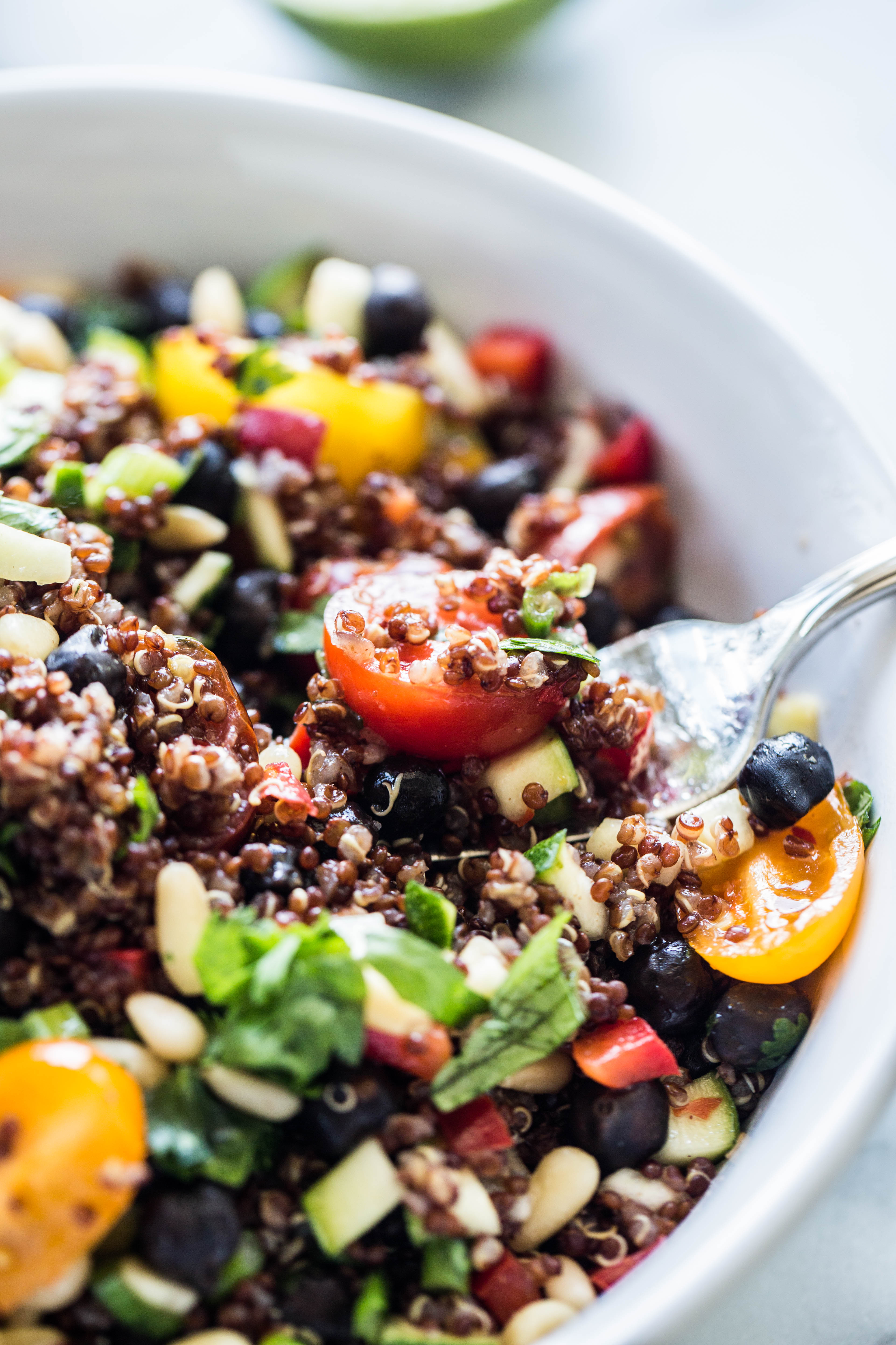 quinoa salad with black chickpeas