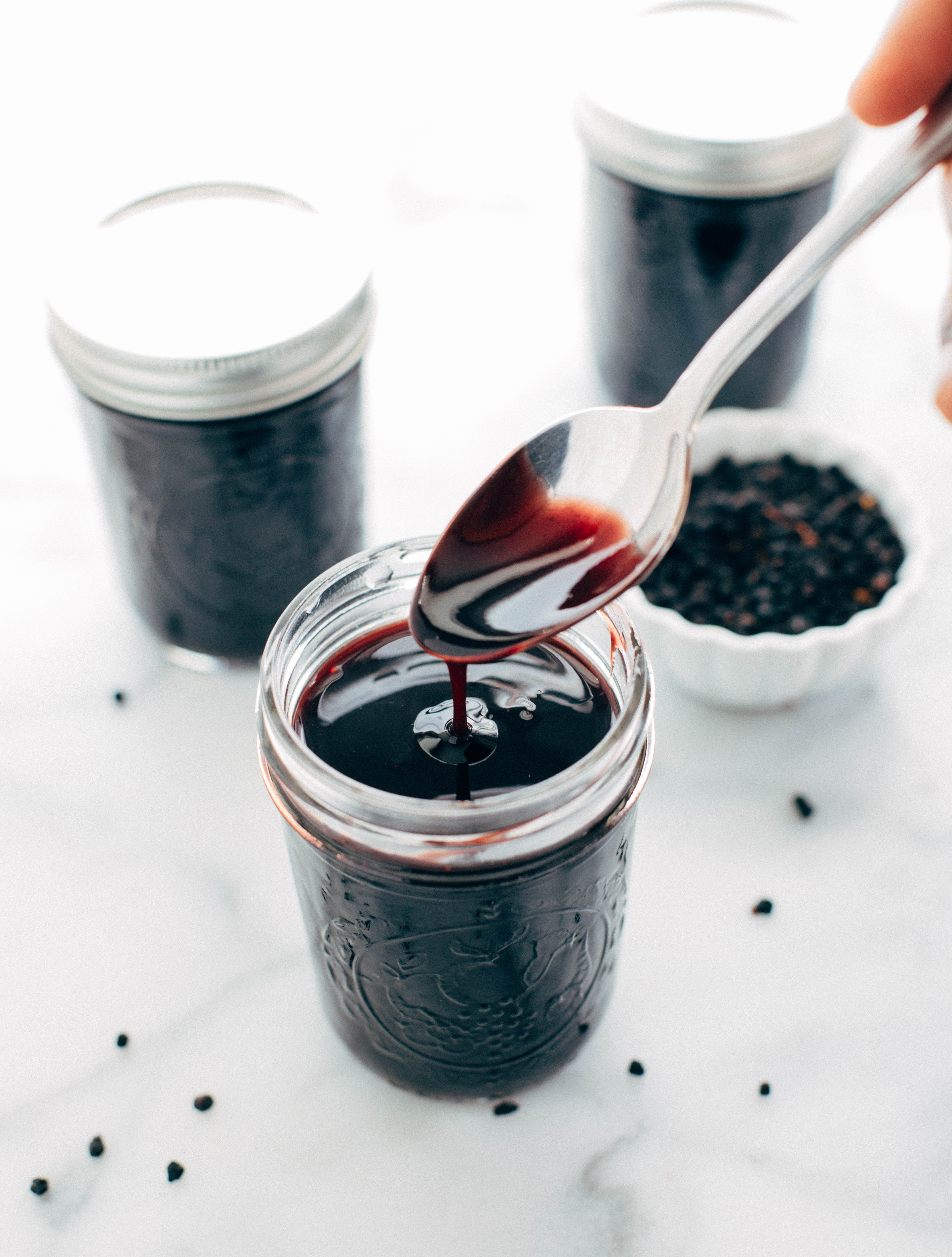 Elderberry Syrup in mason jar