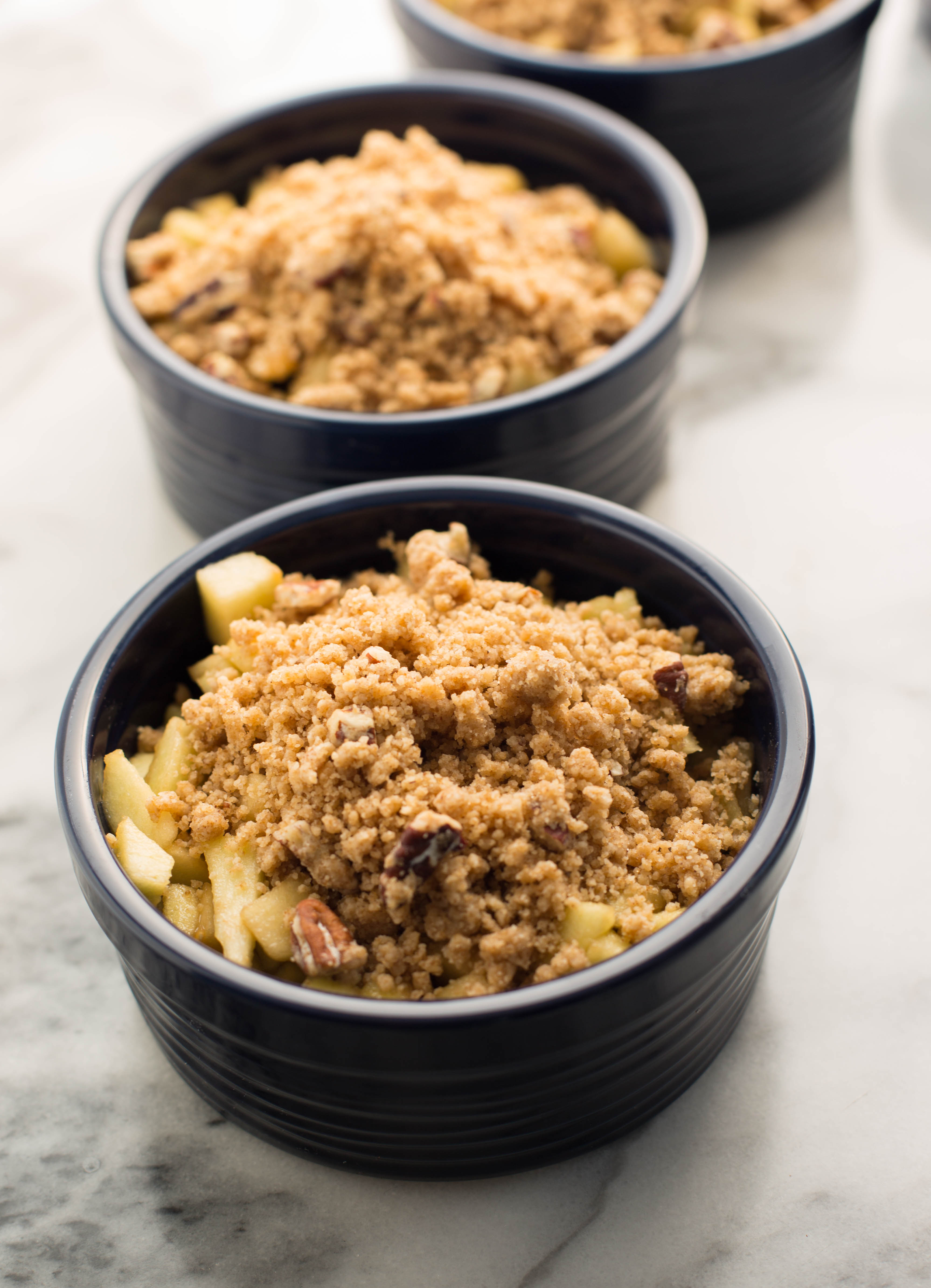 apple crisp in ramekins