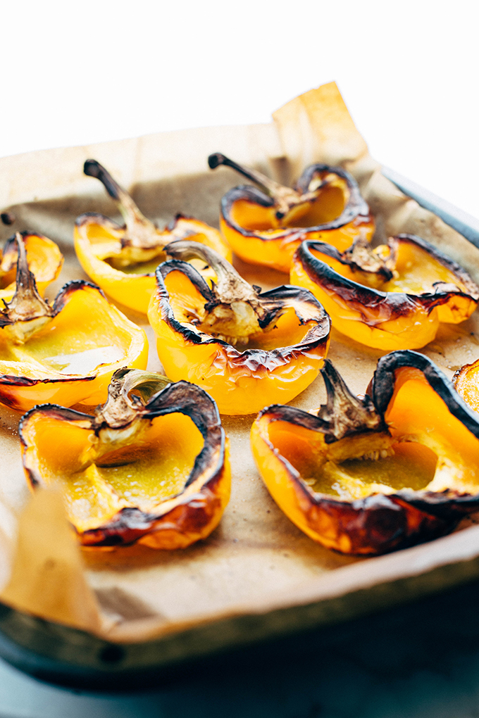 yellow charred peppers