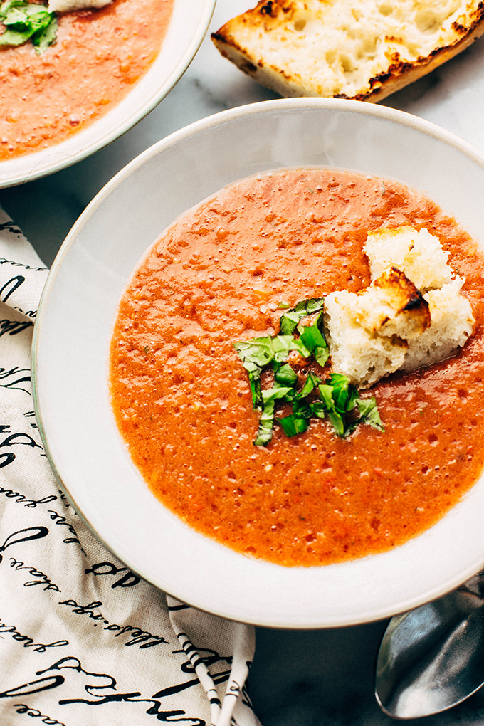 blended tomato Soup with black bell pepper