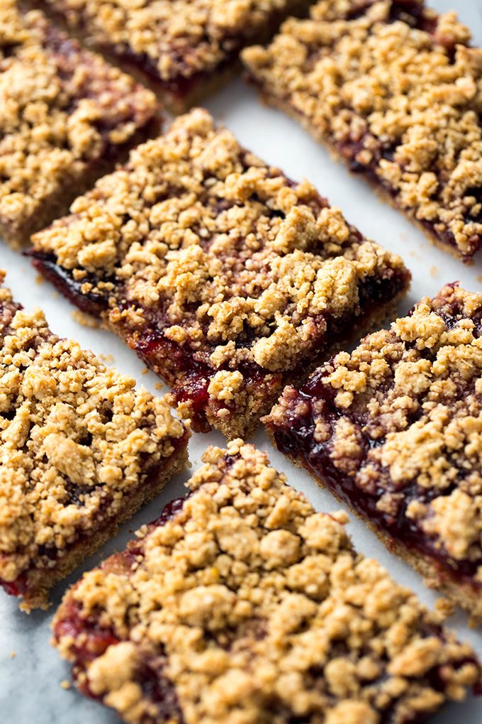 quinoa black plum crumb bars