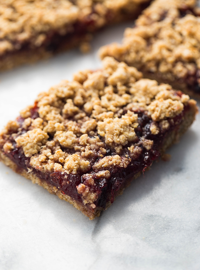 quinoa black plum crumb bars