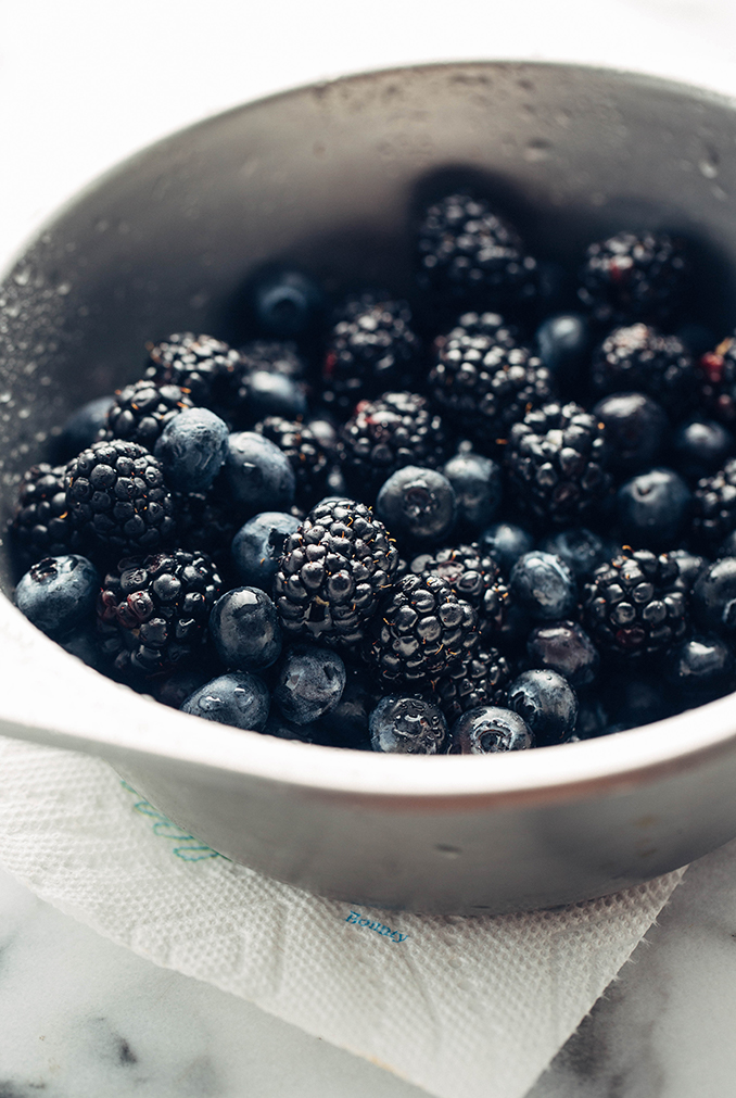 fresh blueberries and blackberries