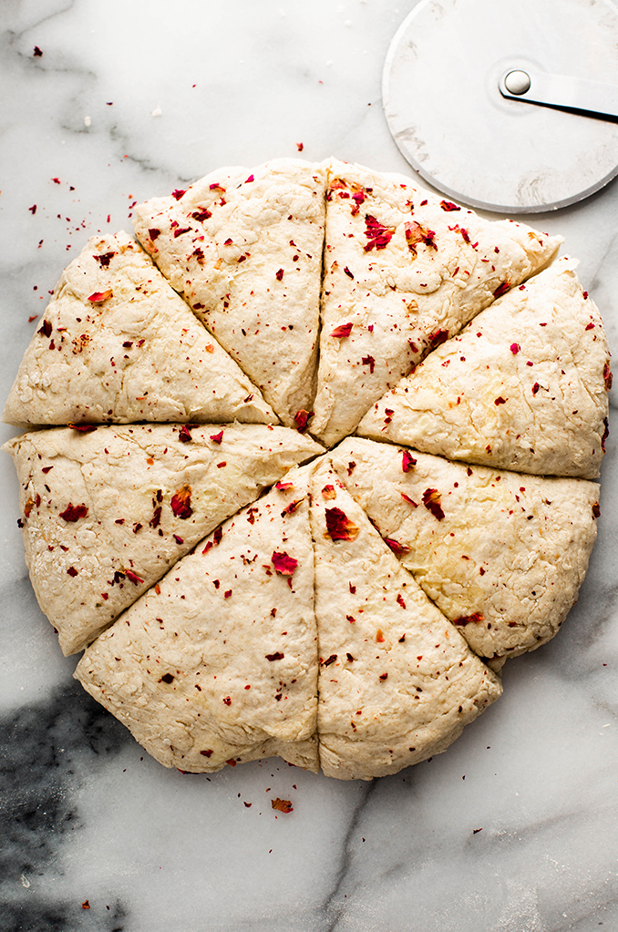 vegan rose scones